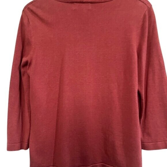 Alfred Dunner Petite Rust Cardigan Chevron Patterned Zig Zag Open Knitwear PL - Picture 14 of 16